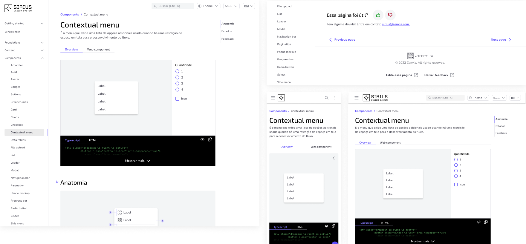 Tela da documentação do Coral